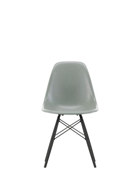 Besucherstuhl Fiberglass Side Chair Gestell Ahorn Schwarz ,Schale Grün