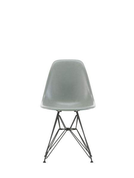 Besucherstuhl Fiberglass Side Chair Gestell Draht Schwarz ,Schale Grün