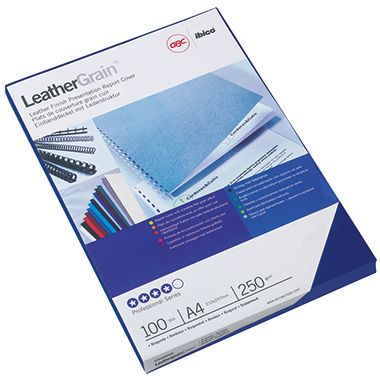 GBC Einbanddeckel LeatherGrain CE040020 DIN A4 blau 100 St./Pack.