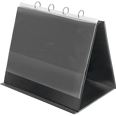 Veloflex Tischflipchart 4132280 DIN A3 quer 4Ringe 10Hüllen schwarz